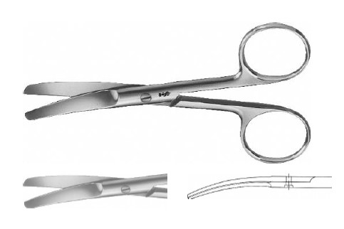 ХІРУРГ. НОЖИЦІ ВИГНУТІ Т/Т115MM